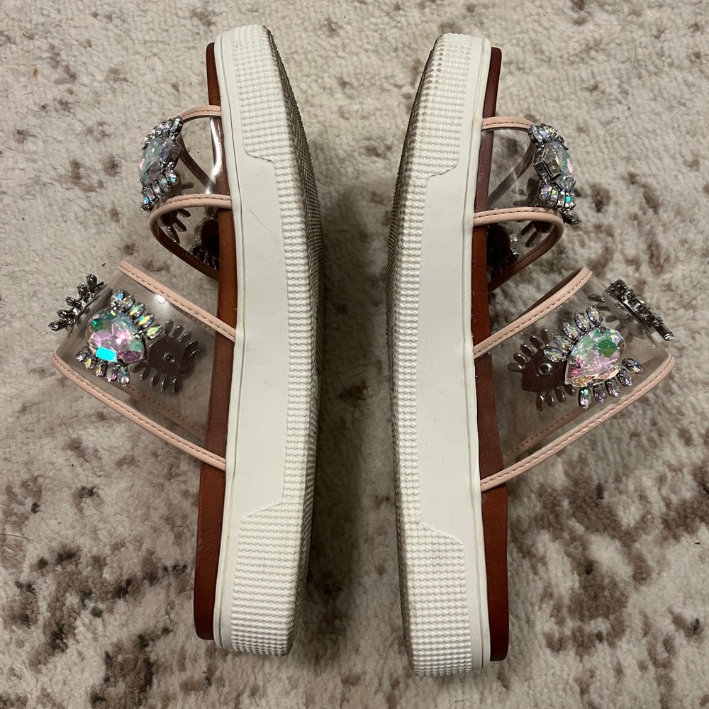 MIA platform bejeweled sandals size 7